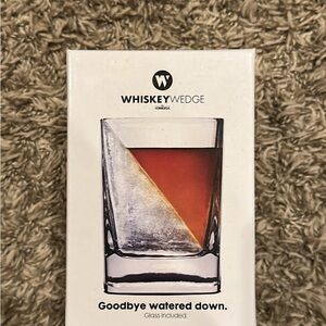 Whiskey Wedge Glass with Ice Mold. NEW, never used